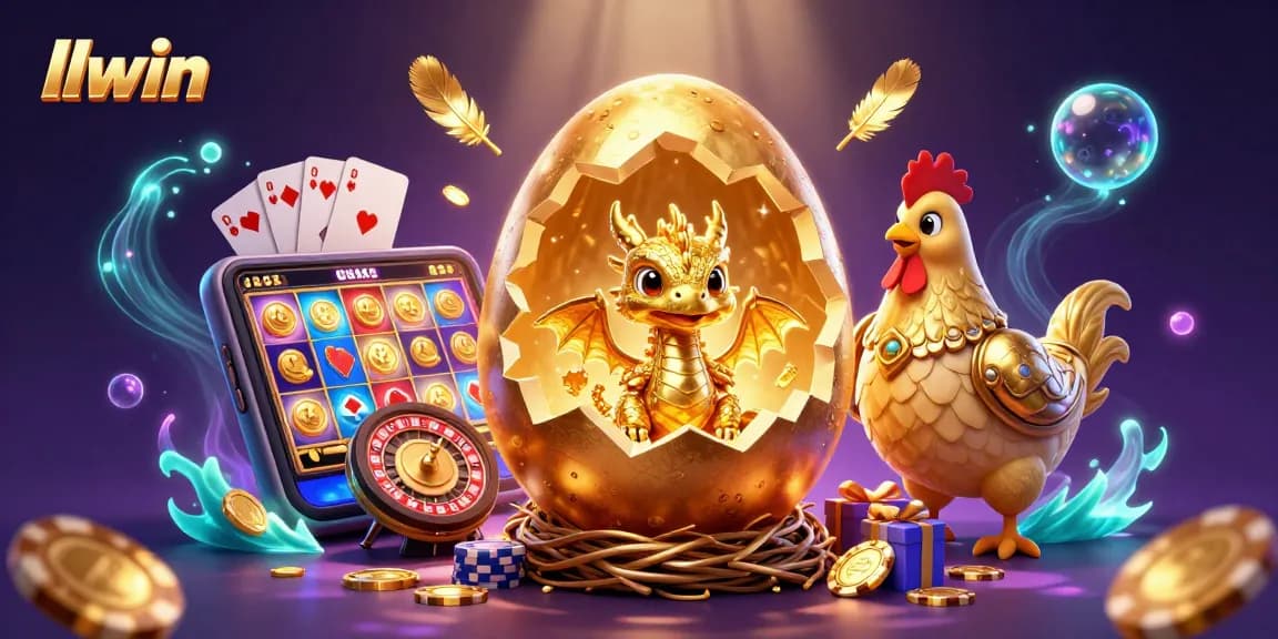 Join the llwin adventure with a dazzling dragon and golden treasures in this vibrant 3D casino scene.