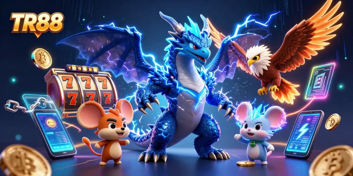Engage with TR88's thrilling slots and jackpot action in an electrifying visual feast.