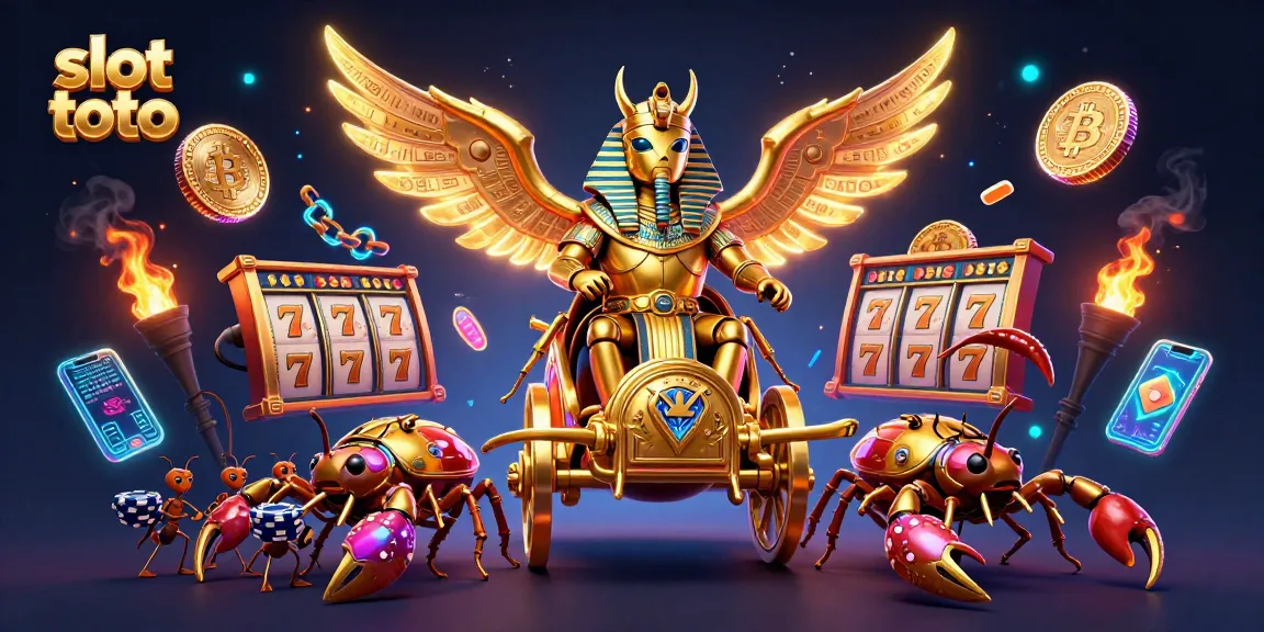 Engage with slot toto by spinning vibrant slot reels surrounded by glowing crypto elements.