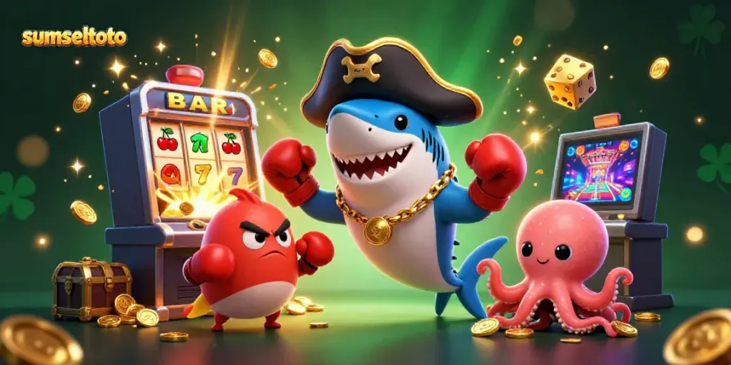 Engage with sumseltoto's vibrant online gaming world featuring dynamic casino elements and characters.