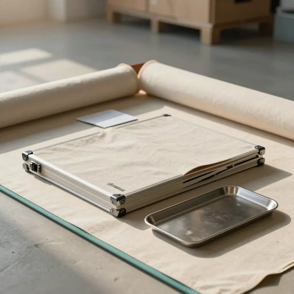 Annual planning pack items staged in a premium warehouse scene with soft haze and teal accents.