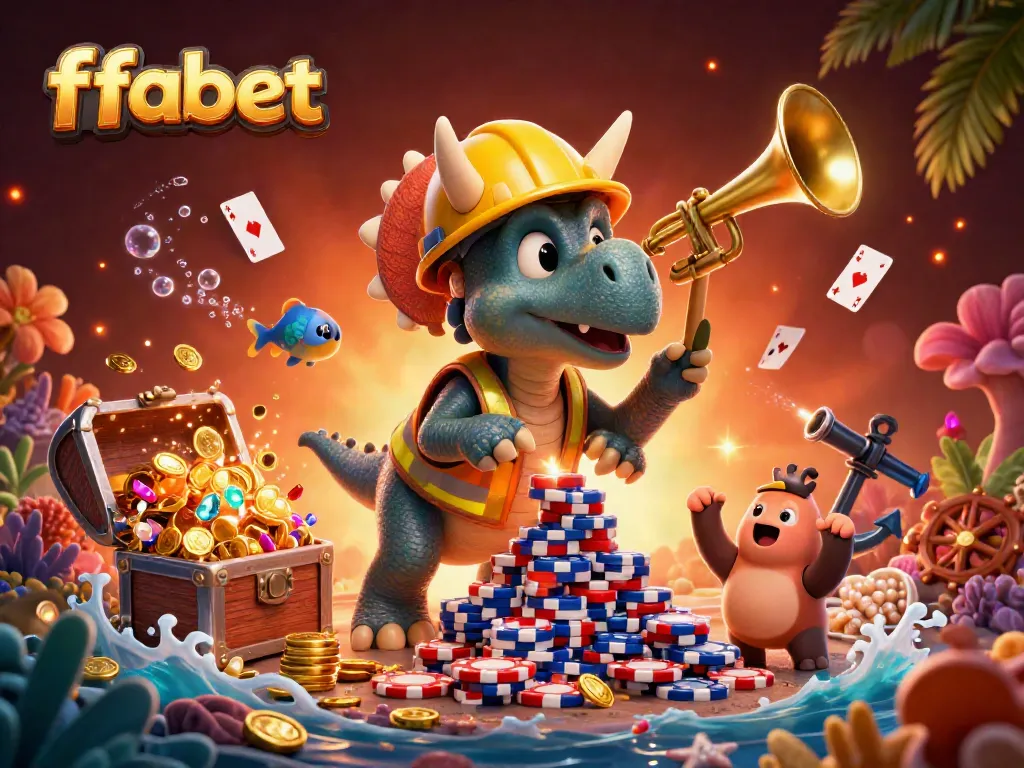 Catch the excitement of fabet with a vibrant illustration of a joyous casino scene featuring dynamic characters.
